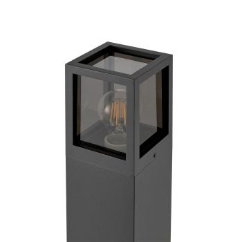 Preview: Pollerleuchte - Facado 2 Square getönt 650mm, 1x max 20 W, E27, Dunkelgrau