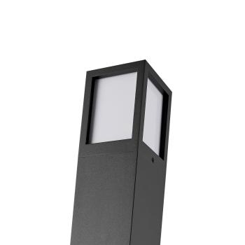 Preview: Pollerleuchte - Facado 2 Square opal 1000mm, 1x max 20 W, E27, Dunkelgrau