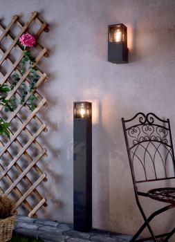 Pollerleuchte - Facado 2 Square opal 1000mm, 1x max 20 W, E27, Dunkelgrau