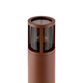 Preview: Pollerleuchte - Facado 2 Round getönt 650mm, 1x max 20 W, E27, Rost