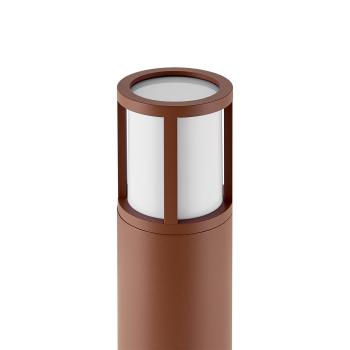 Preview: Pollerleuchte - Facado 2 Round opal 1000mm, 1x max 20 W, E27, Rost