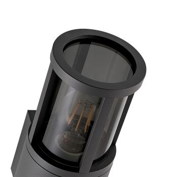 Preview: Wandaufbauleuchte - Facado 2 Round getönt, 1x max 20 W, Dunkelgrau