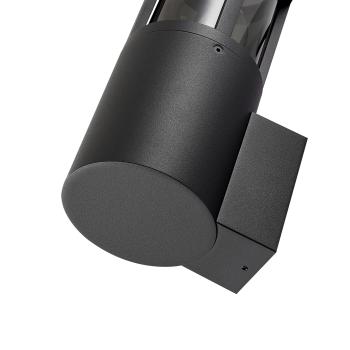 Wandaufbauleuchte - Facado 2 Round getönt, 1x max 20 W, Dunkelgrau