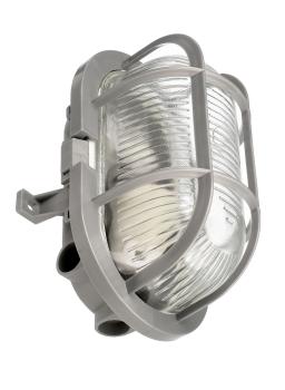 Decken- und Wandaufbauleuchte - Sotano Retro, oval, 1x max. 60 W E27, Grau