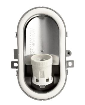 Preview: Decken- und Wandaufbauleuchte - Sotano Retro, oval, 1x max. 60 W E27, Grau