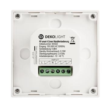 Preview: Steuerung RF - RF-smart, Wandfernbedienung, weiß, 230V, 4 Zonen, Single/CCT/RGB/W/+CCT