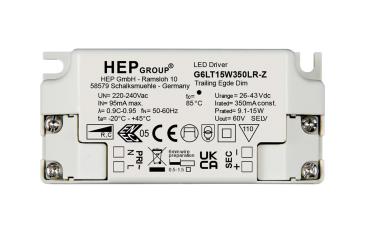 Netzgerät (CC, DC) dimmbar - HEP, DIM, CC, G6LT15W350LR-Z