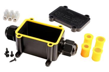 Elektrisches Montagezubehör - Outdoor 2-fach-Verteiler eckig Kabel 5-12mm, 0.5-2,5mm², 450V AC/24A