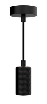 Elektrisches Systemzubehör - Segula E27 Fassung für Design-Bulb, schwarz, 2m Stoffkabel & Baldachin