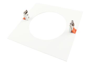 Preview: Mechanisches Montagezubehör - Reduzierring eckig 240/180 mm, Signalweiß