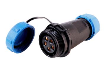 Elektrisches Montagezubehör - Weipu HQ 12/24/48V Buchse mit Schraubkappe 5-polig