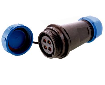 Elektrisches Montagezubehör - Weipu HQ 12/24/48V Buchse mit Schraubkappe 4-polig