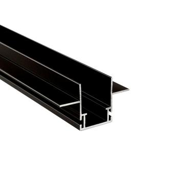 Profil - Combo Einbau Montageprofil mit Flügel, 13mm, 2m schwarz