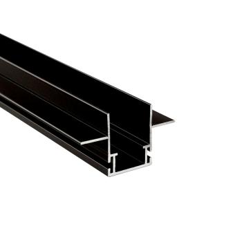 Profil - Combo Einbau Montageprofil mit Flügel, 13mm, 3m schwarz