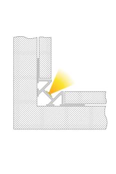 Preview: Profil - Fliesen-Profil Ecke innen EV-01-12, 2,5m, Silber