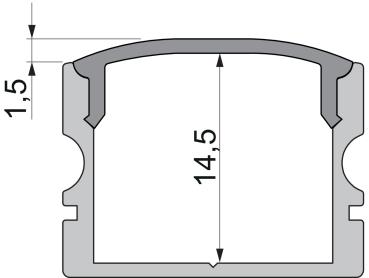 Preview: Profil Endkappe - Endkappe F-AU-02-15 Set 2 Stk, Grau