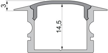 Preview: Profil Endkappe - Endkappe F-ET-02-15 Set 2 Stk, Schwarz