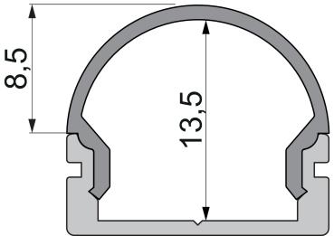 Preview: Profil Endkappe - Endkappe R-AU-01-12 Set 2 Stk, Weiß