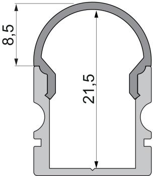Preview: Profil Endkappe - Endkappe R-AU-02-10 Set 2 Stk, Schwarz
