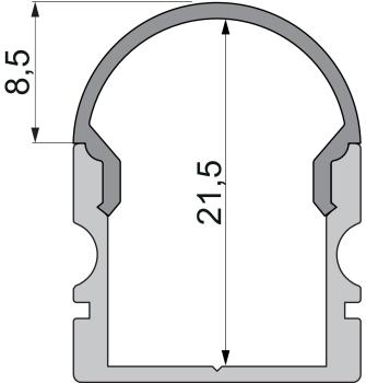 Preview: Profil Endkappe - Endkappe R-AU-02-12 Set 2 Stk, Weiß