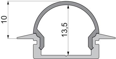 Preview: Profil Endkappe - Endkappe R-ET-01-12 Set 2 Stk, Schwarz