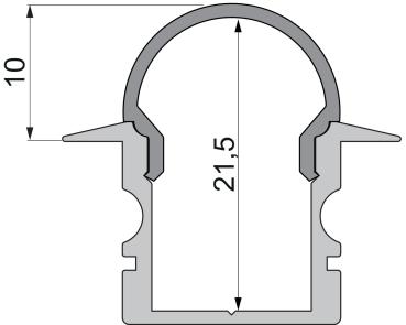 Preview: Profil Endkappe - Endkappe R-ET-02-10 Set 2 Stk, Grau