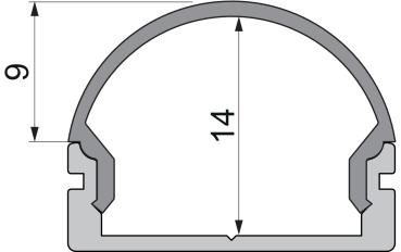 Preview: Profil Endkappe - Endkappe R-AU-01-15 Set 2 Stk, Grau