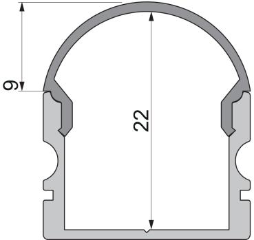 Preview: Profil Endkappe - Endkappe R-AU-02-15 Set 2 Stk, Grau