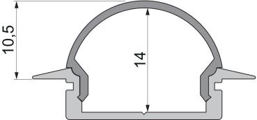 Preview: Profil Endkappe - Endkappe R-ET-01-15 Set 2 Stk, Grau