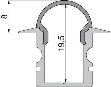 Preview: Profil Endkappe - Endkappe R-ET-02-08 Set 2 Stk, Grau