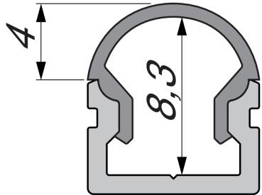 Preview: Profil Endkappe - Endkappe R-AU-01-05 Set 2 Stk, Weiß