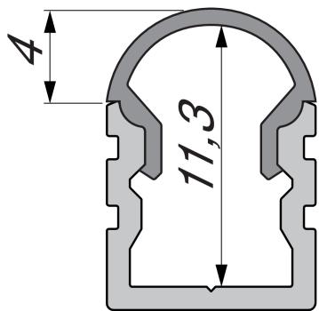 Preview: Profil Endkappe - Endkappe R-AU-02-05 Set 2 Stk, Grau