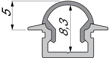 Preview: Profil Endkappe - Endkappe R-ET-01-05 Set 2 Stk, Grau