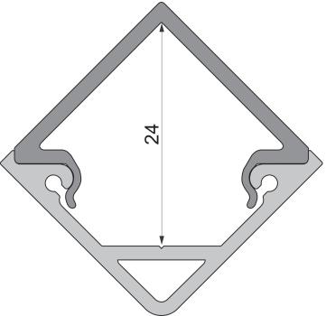 Preview: Profil Endkappe - Endkappe E-AV-05-12 Set 2 Stk, Silber