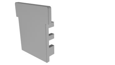 Profil Endkappe - Endkappe I-EU-01-12 Set 2 Stk, Grau