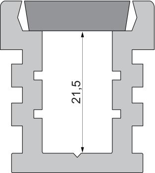 Preview: Profil Endkappe - Endkappe I-EU-01-12 Set 2 Stk, Grau