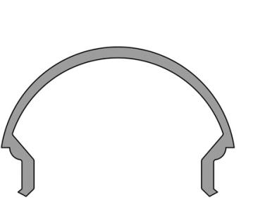 Preview: Profil Abdeckung - Abdeckung R-01-12, 1m, matt