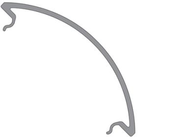 Preview: Profil Abdeckung - Abdeckung R-05-25, 2m, milchig