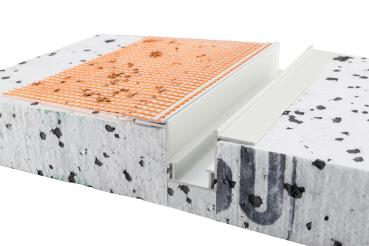 Preview: Profil Zubehör - Combo Anschlussprofil mit Gewebe für Spachtelarbeiten, 3mm, 2m, orange