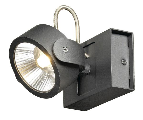 KALU, Wand- und Deckenleuchte, einflammig, LED, 3000 K, schwarz, 60°
