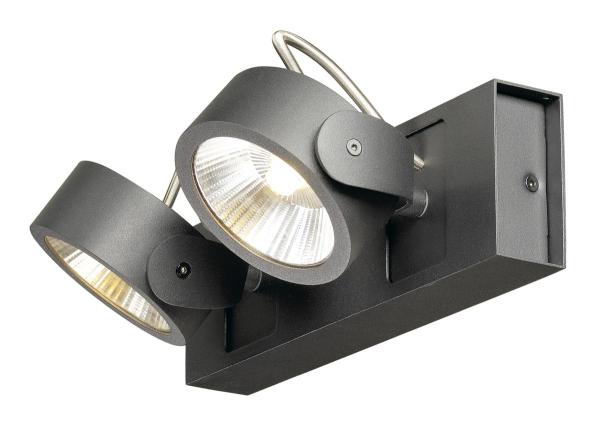 KALU, Wand- und Deckenleuchte, zweiflammig, LED, 3000 K, schwarz, 60°