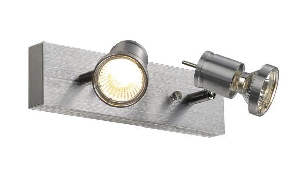 SOUVEREEN, Wand- und Deckenleuchte alu gebürstet, Spot, max. 75 W