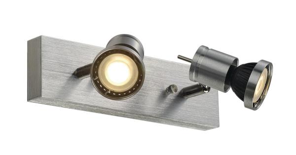 SOUVEREEN, Wand- und Deckenleuchte alu gebürstet, Spot, max. 75 W