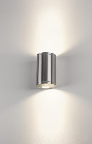 ROX UP/DOWN, UP/DOWN, QPAR11, Outdoor Wandleuchte, alu gebürstet, max. 2x50 W, IP44