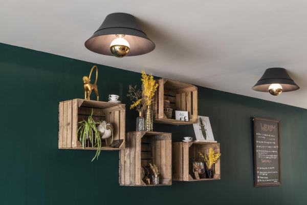 BATO 45, Indoor Deckenaufbauleuchte, schwarz, E27, max. 60 W