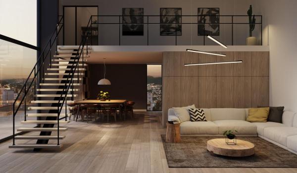 GRAZIA 10, Aufbauprofil, LED, flach, gerillt, 2 m, schwarz