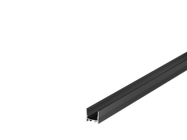 GRAZIA 20, Aufbauprofil, LED, standard, gerillt, 3 m, schwarz