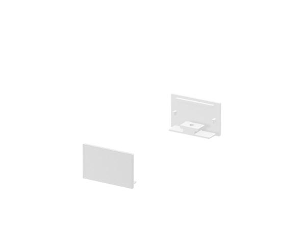 ENDKAPPEN, für GRAZIA 20 Aufbauprofil flach, 2 Stück, flache Ausführung, weiß