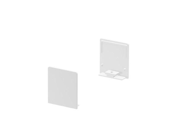 ENDKAPPEN, für GRAZIA 20 Aufbauprofil flach, 2 Stück, hohe Ausführung, weiß