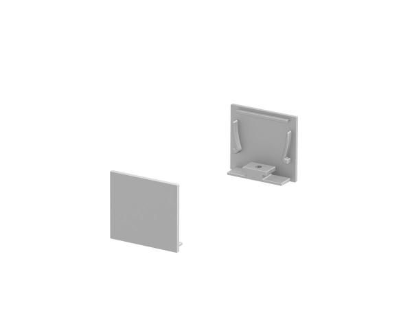 ENDKAPPEN, für GRAZIA 20 Aufbauprofil standard, 2 Stück, flache Ausführung, aluminium